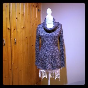 INC long brown cowl neck sweater